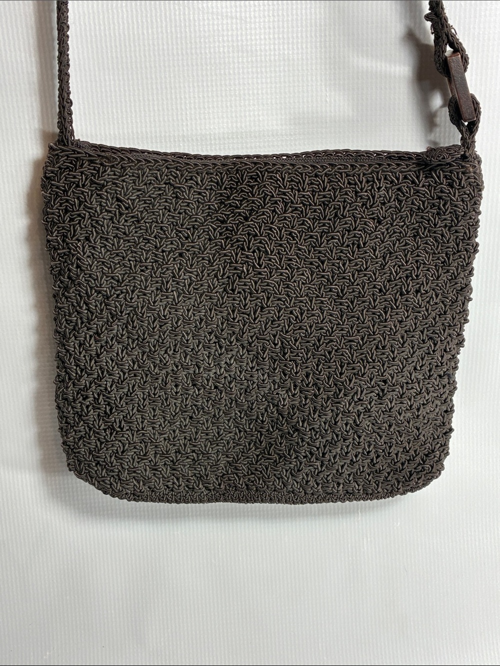 Liz Claiborne Brown Woven Crossbody Bag